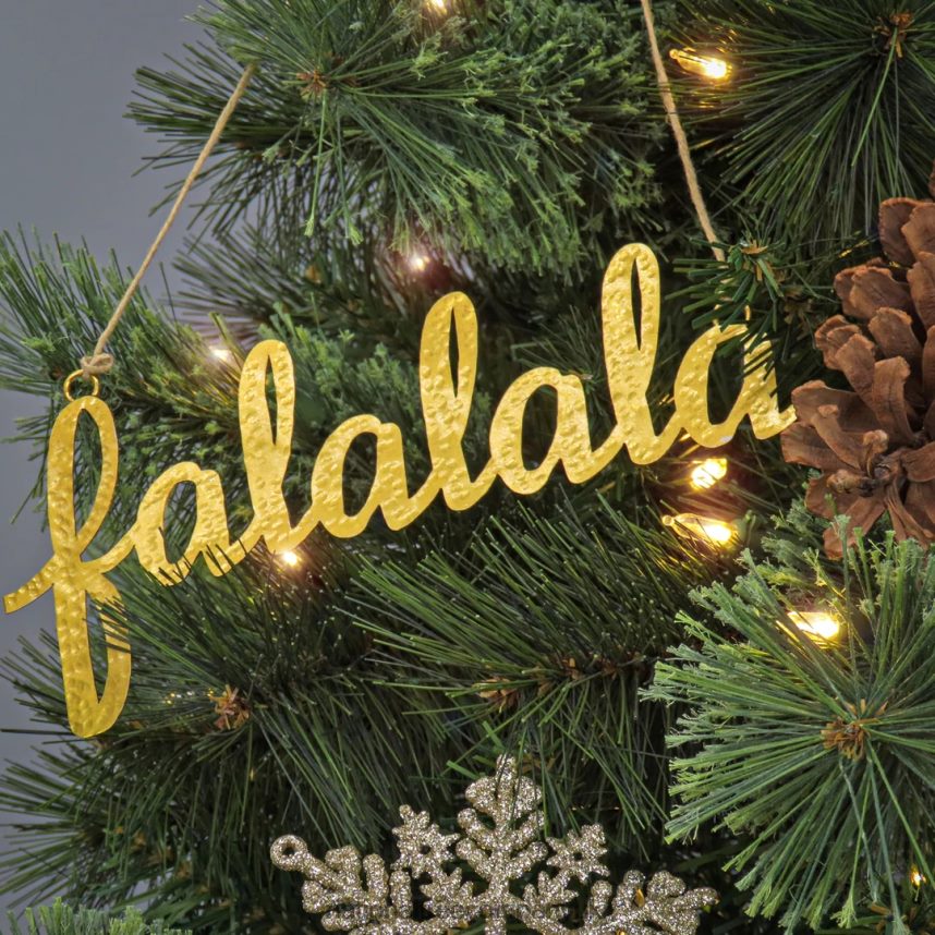 decoration | National Tree Company 9\ HGTV Home Collection Falalala Metal Ornament Set F2L4F527